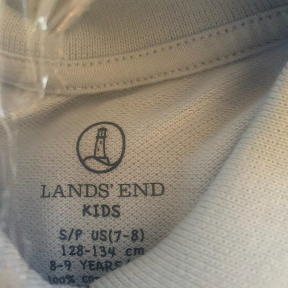 NWT LANDS' END GIRL'S SHORT SLEEVE FEMININE FIT MESH POLO SHIRT BLUE SMALL (7-8) - Picture 4 of 6